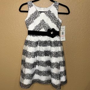 Rare Edition Black and White Roses Dress.
